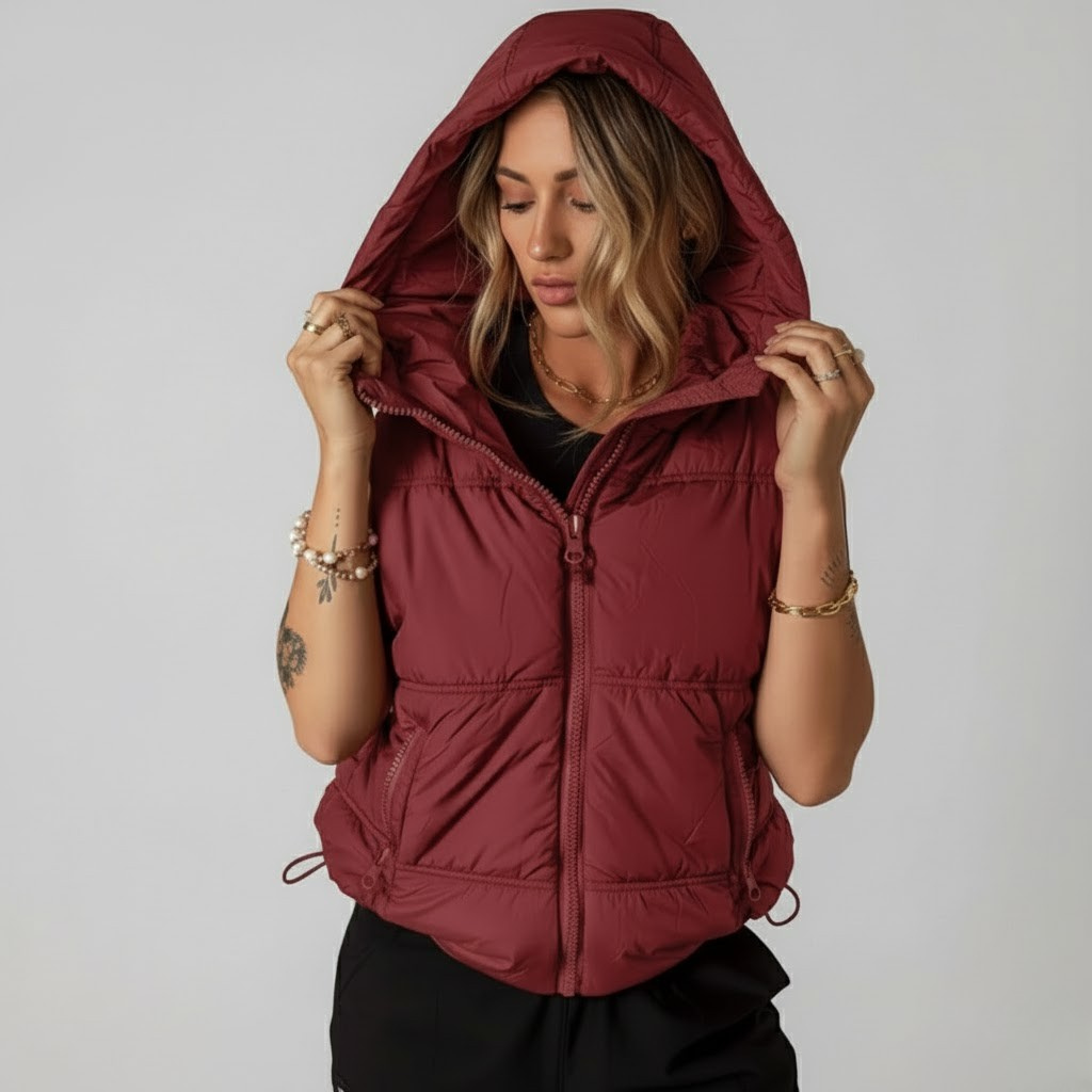 Hooded Drawstring Vest