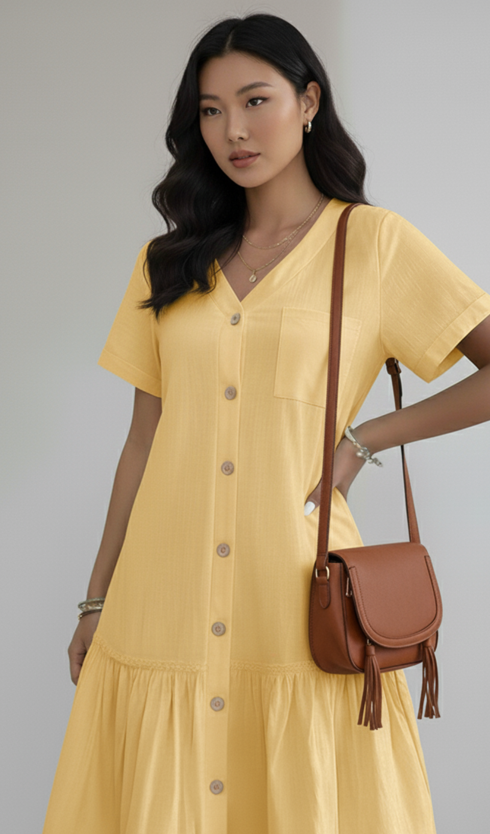 Layered Short Sleeve Dress