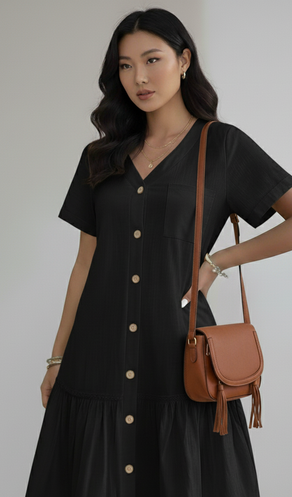 Layered Short Sleeve Dress