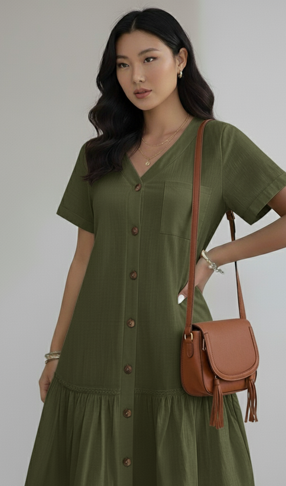 Layered Short Sleeve Dress