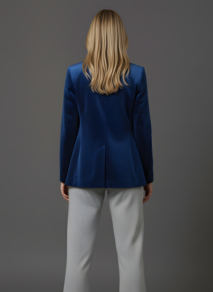 Pocketed Button Up Lapel Collar Blazer