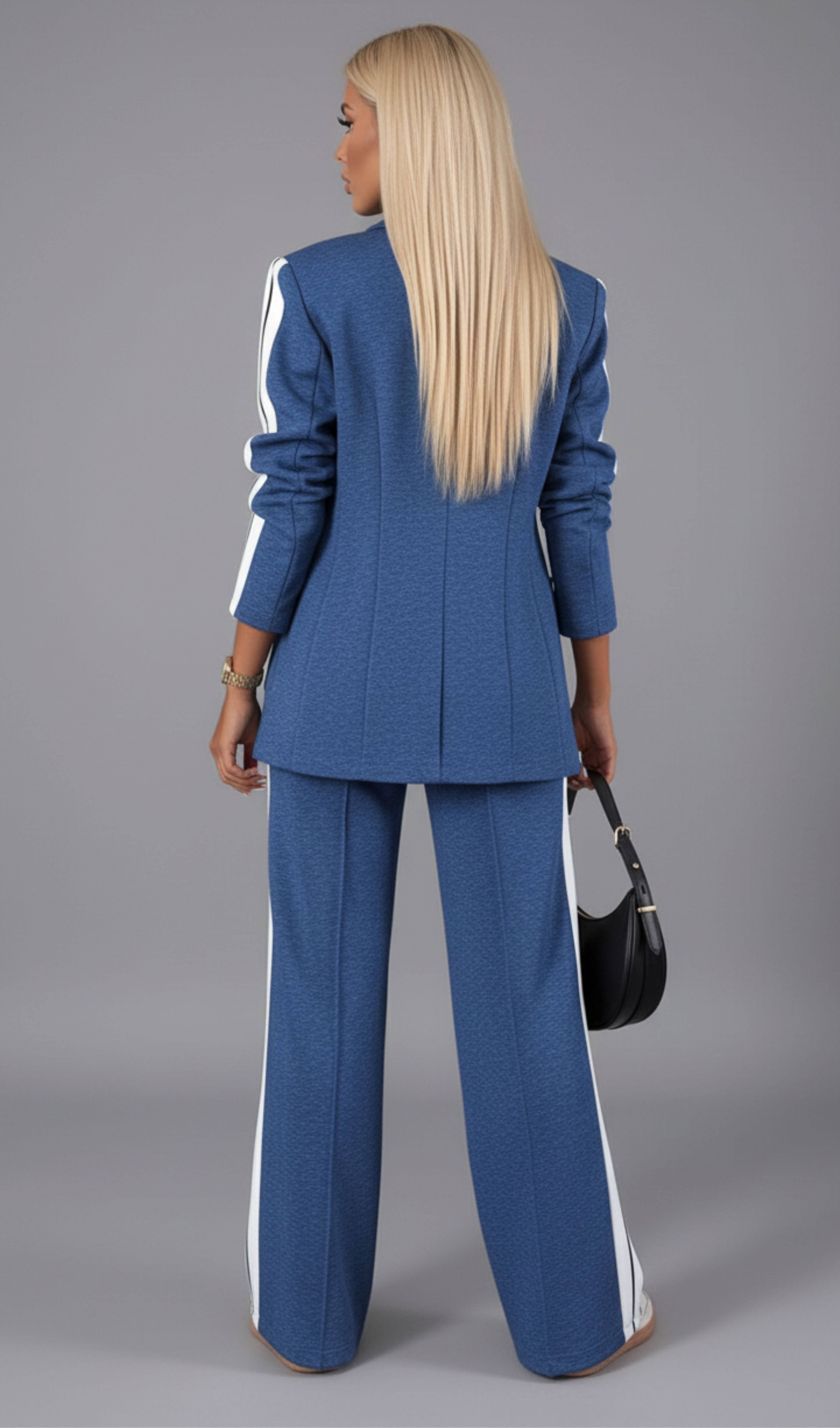 Timeless Contrast Lapel Collar Ensemble