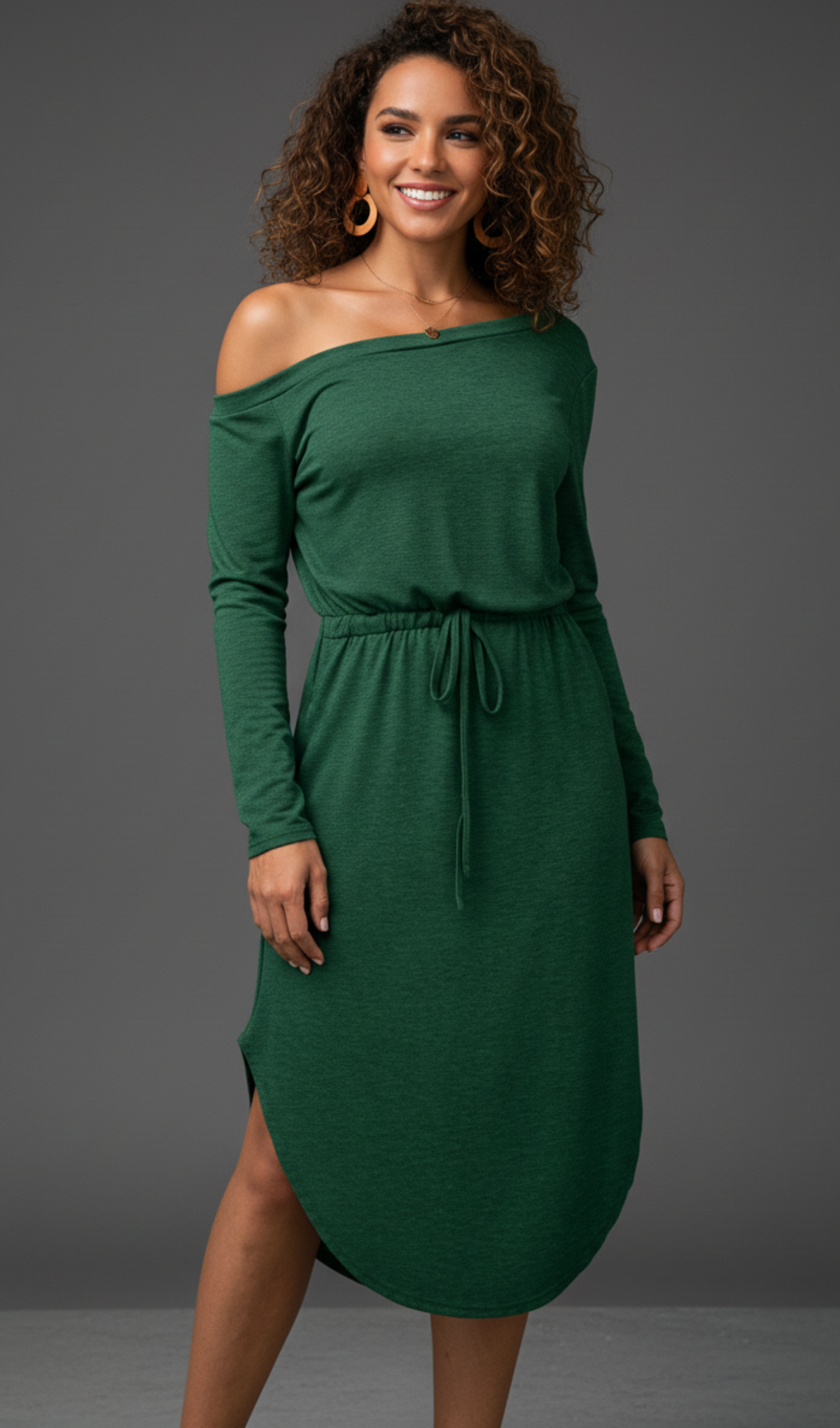 Modern Cinched Midi Dress