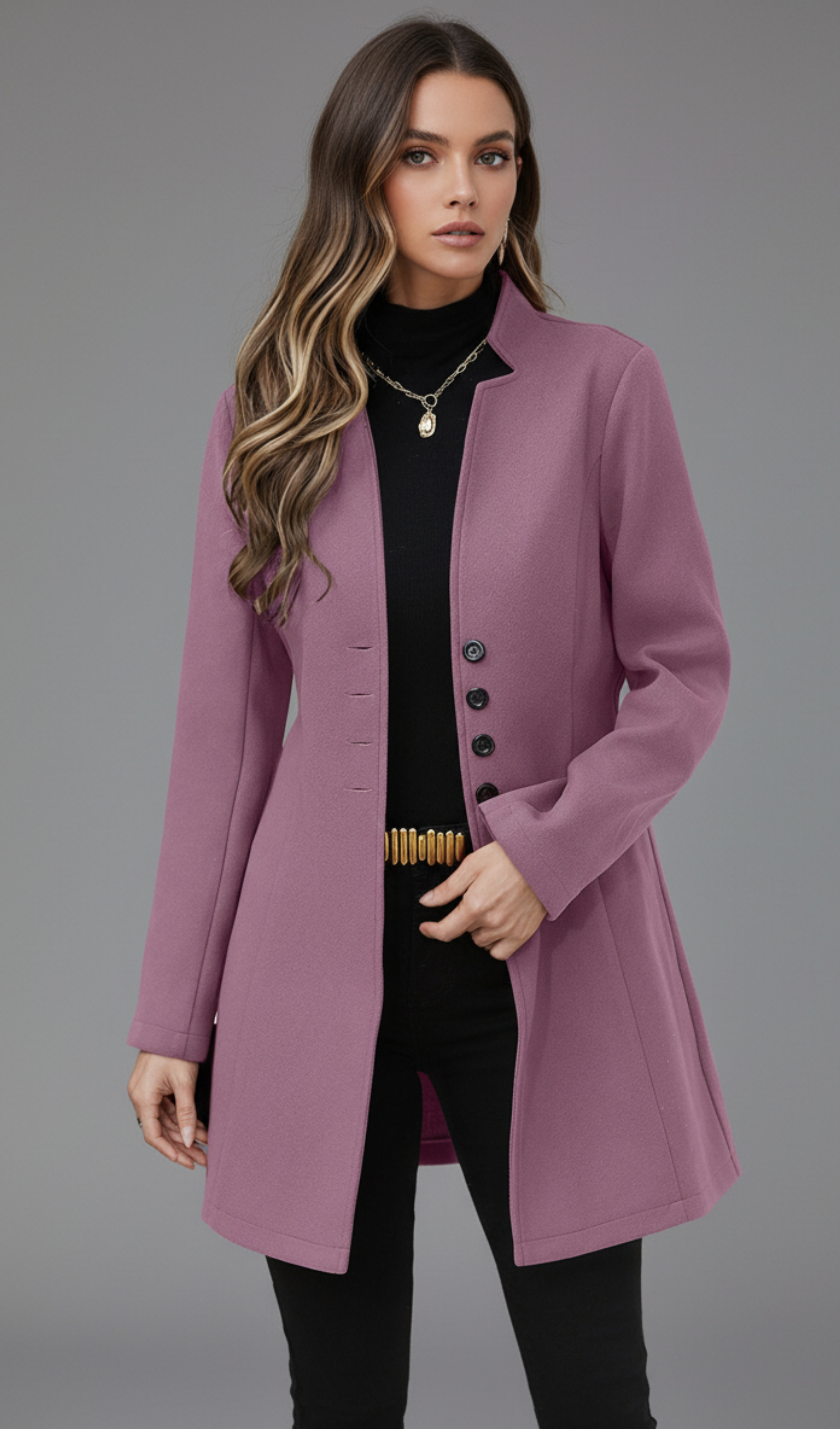 Button Up Long Sleeve Coat