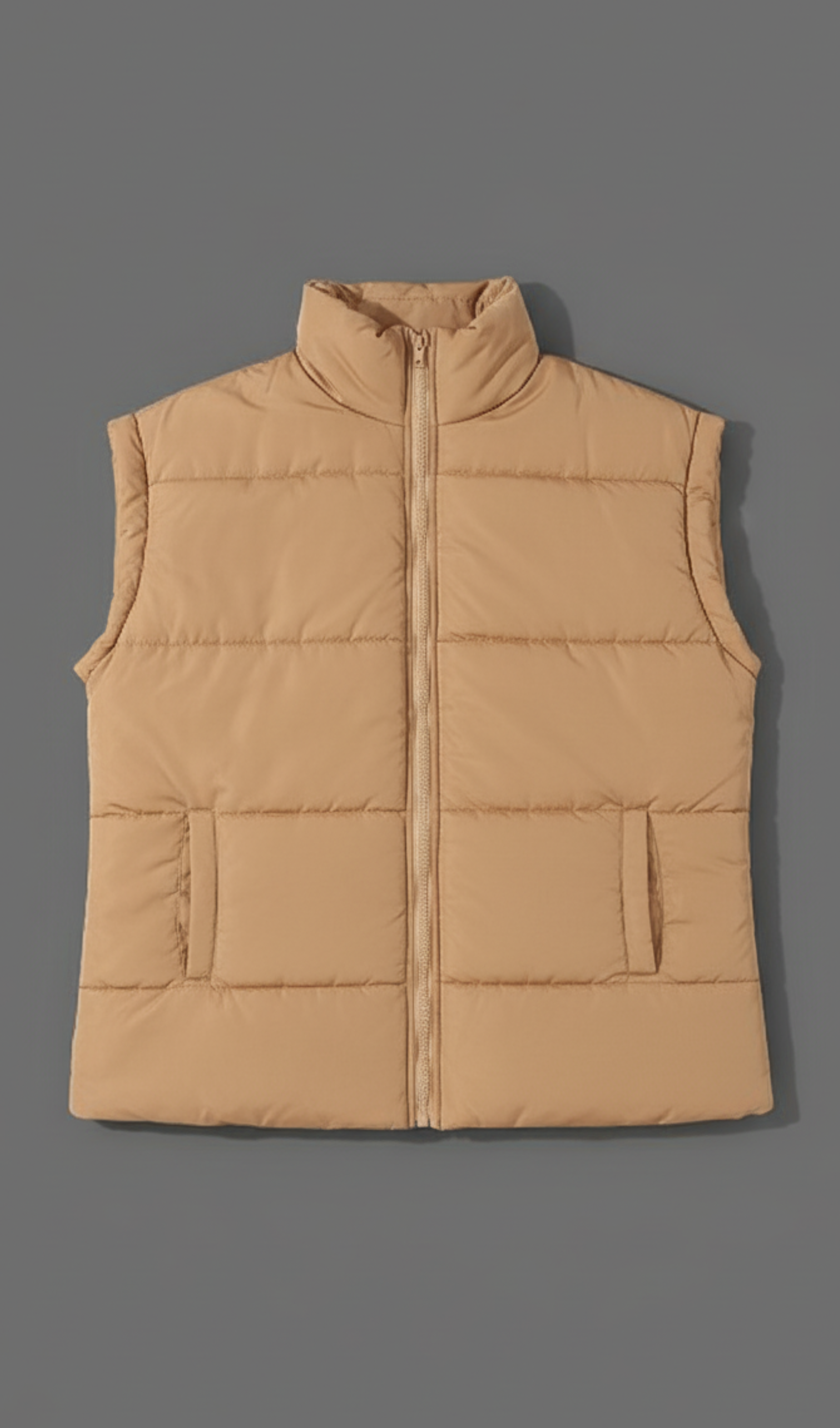 Zip Up Vest Coat with Pockets