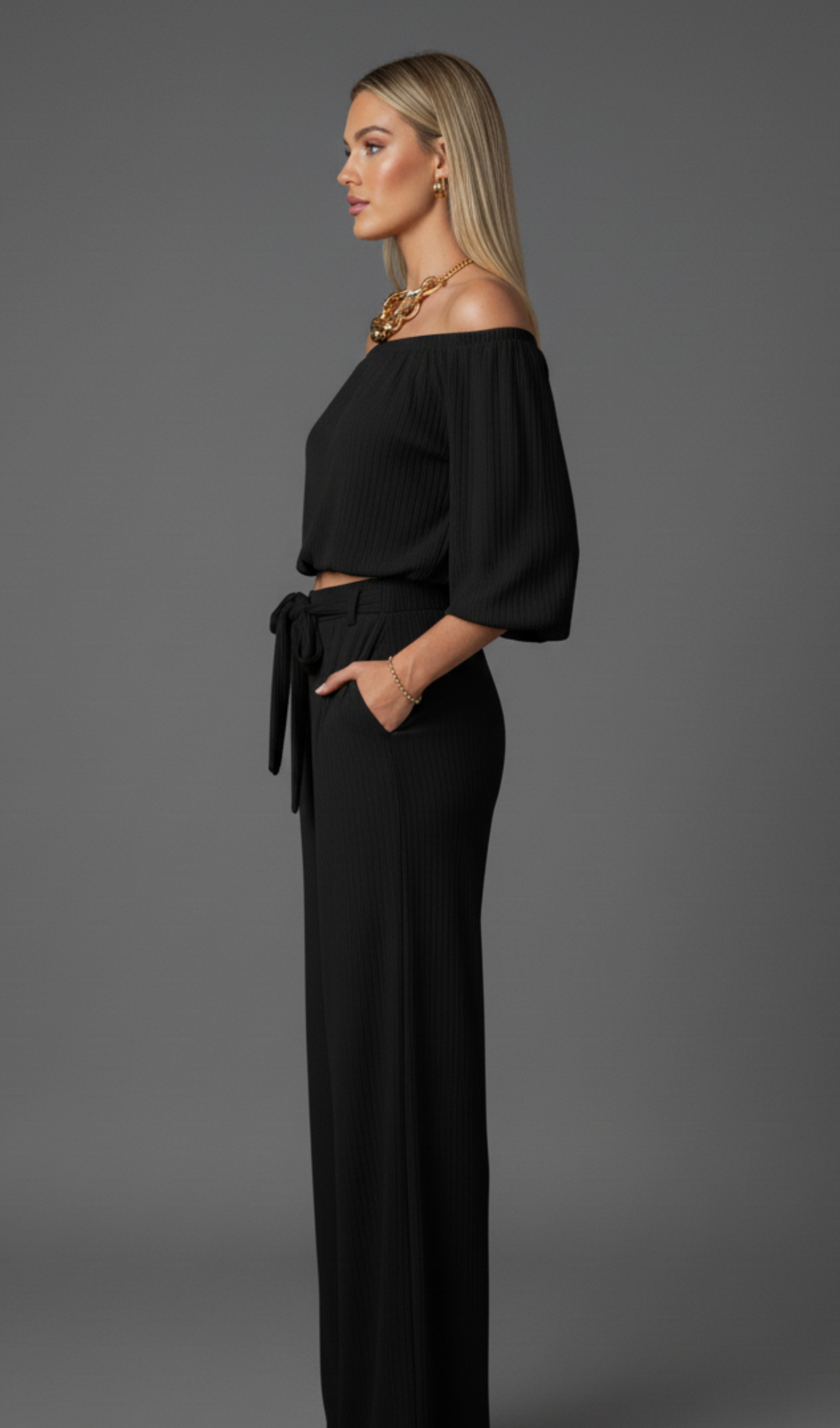 Off-Shoulder Pants Set