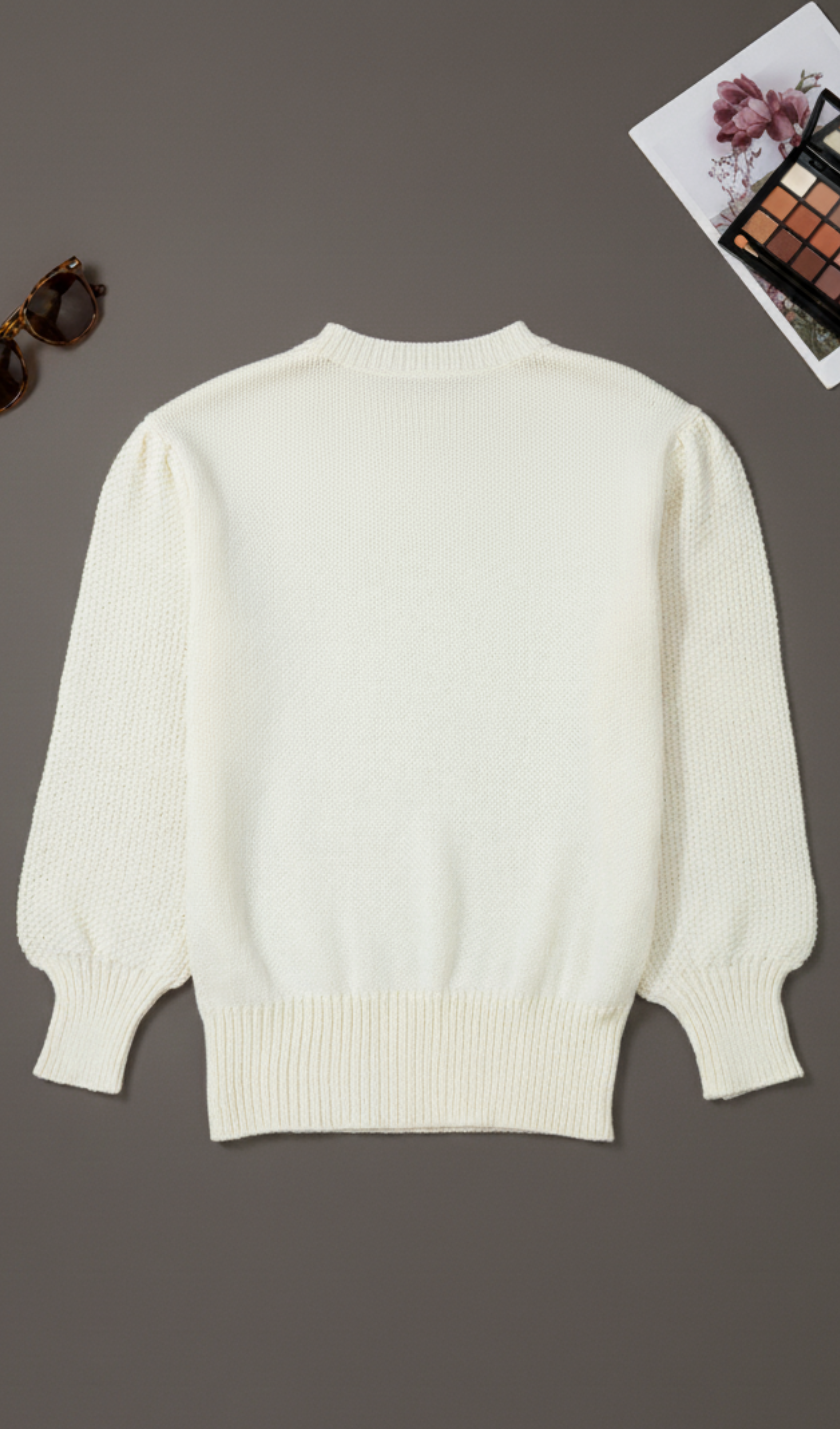 Puff Sleeve Floral Sweater