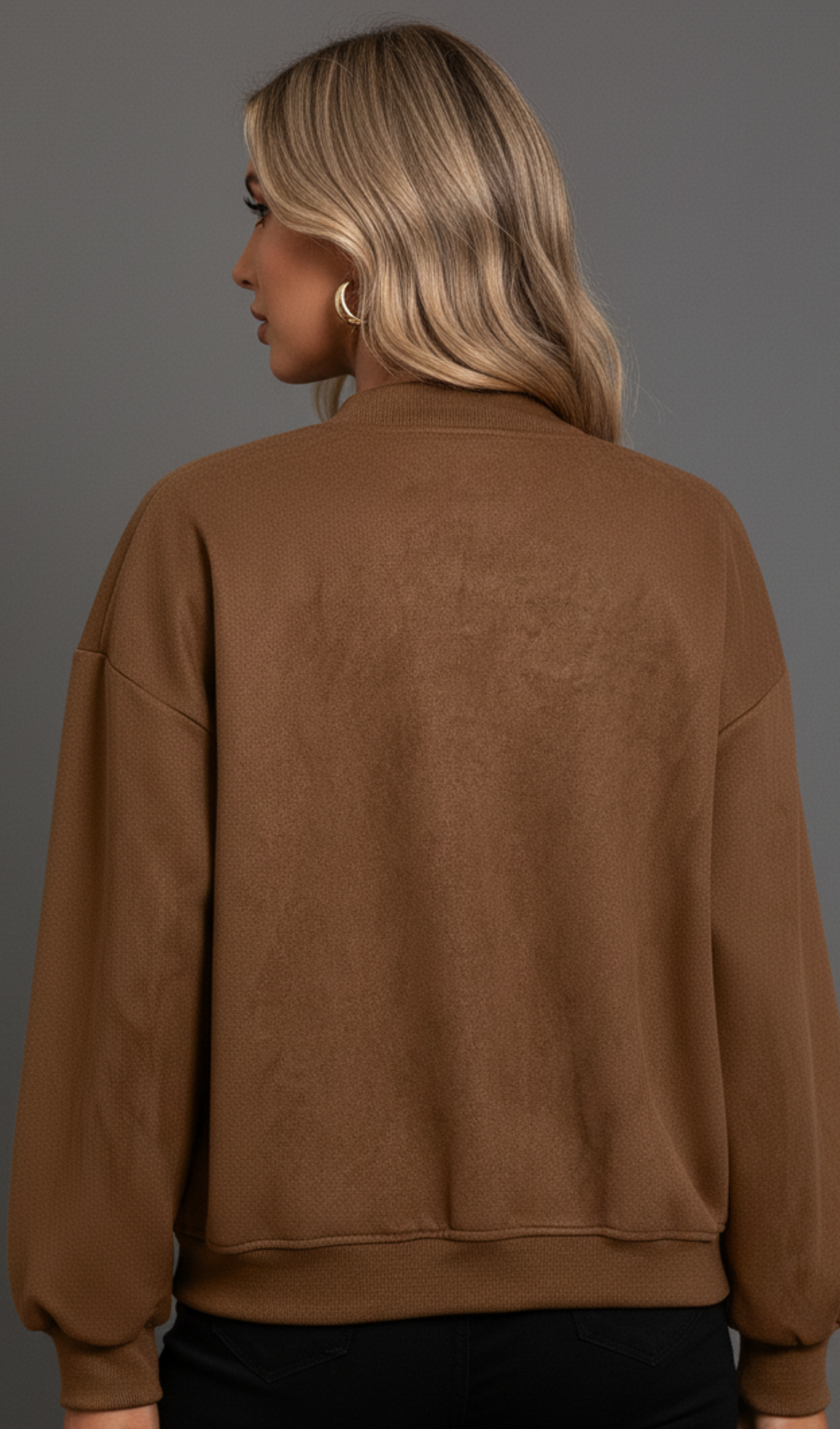 Zip Up Dropped Shoulder Jacket