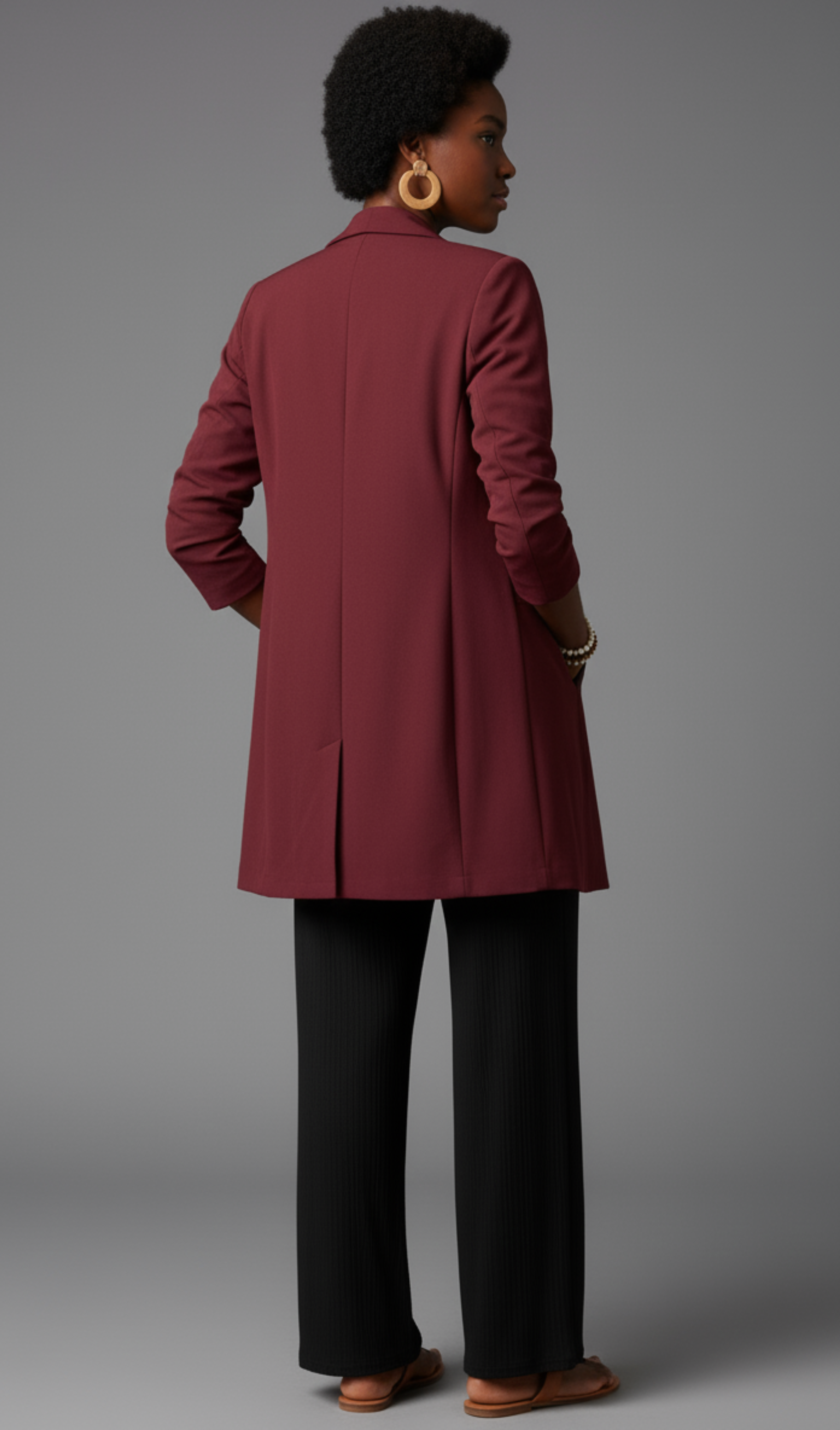 Lapel Collar Long Sleeve Blazer