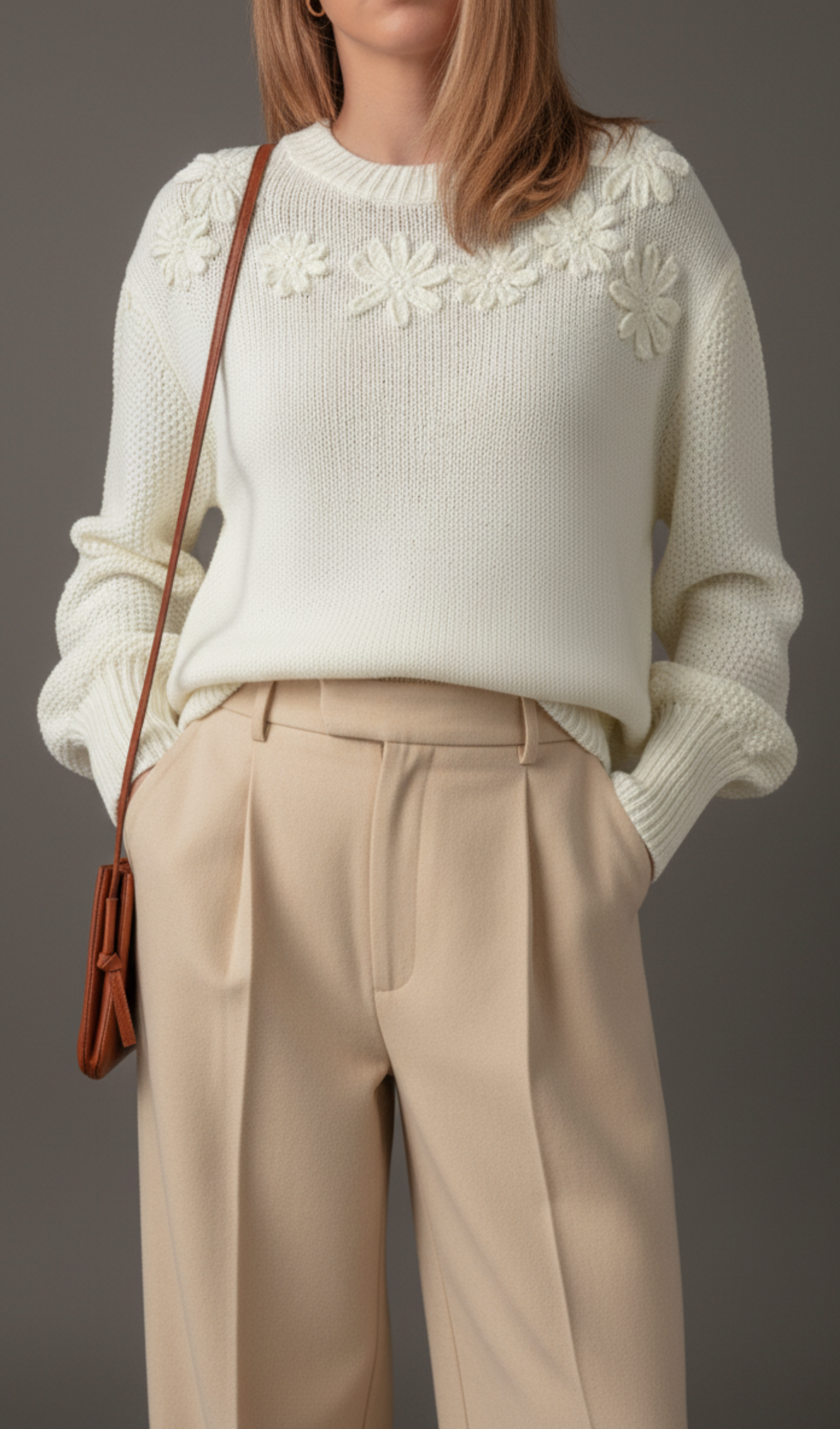 Puff Sleeve Floral Sweater