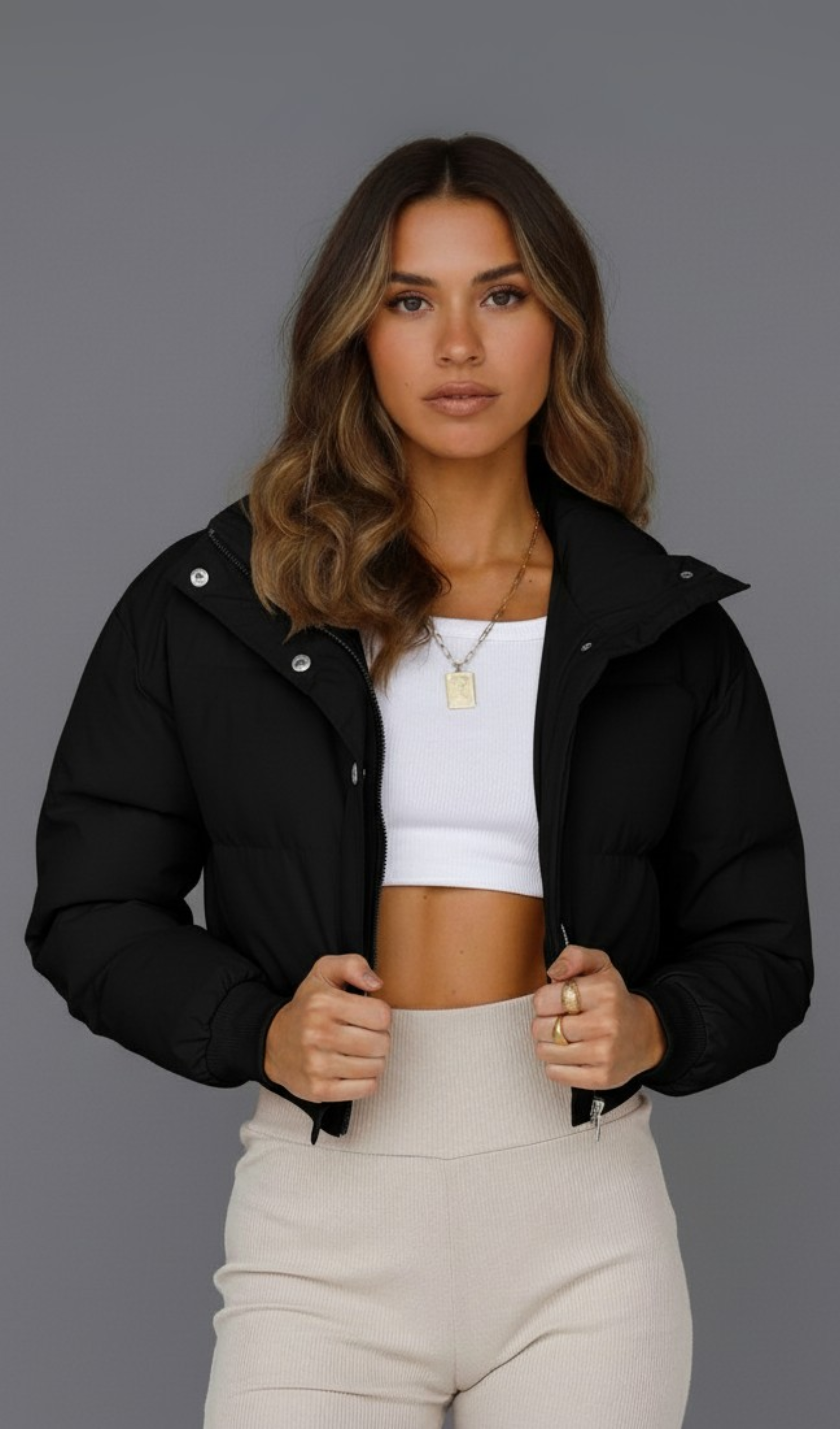 Cropped Puffer Coat