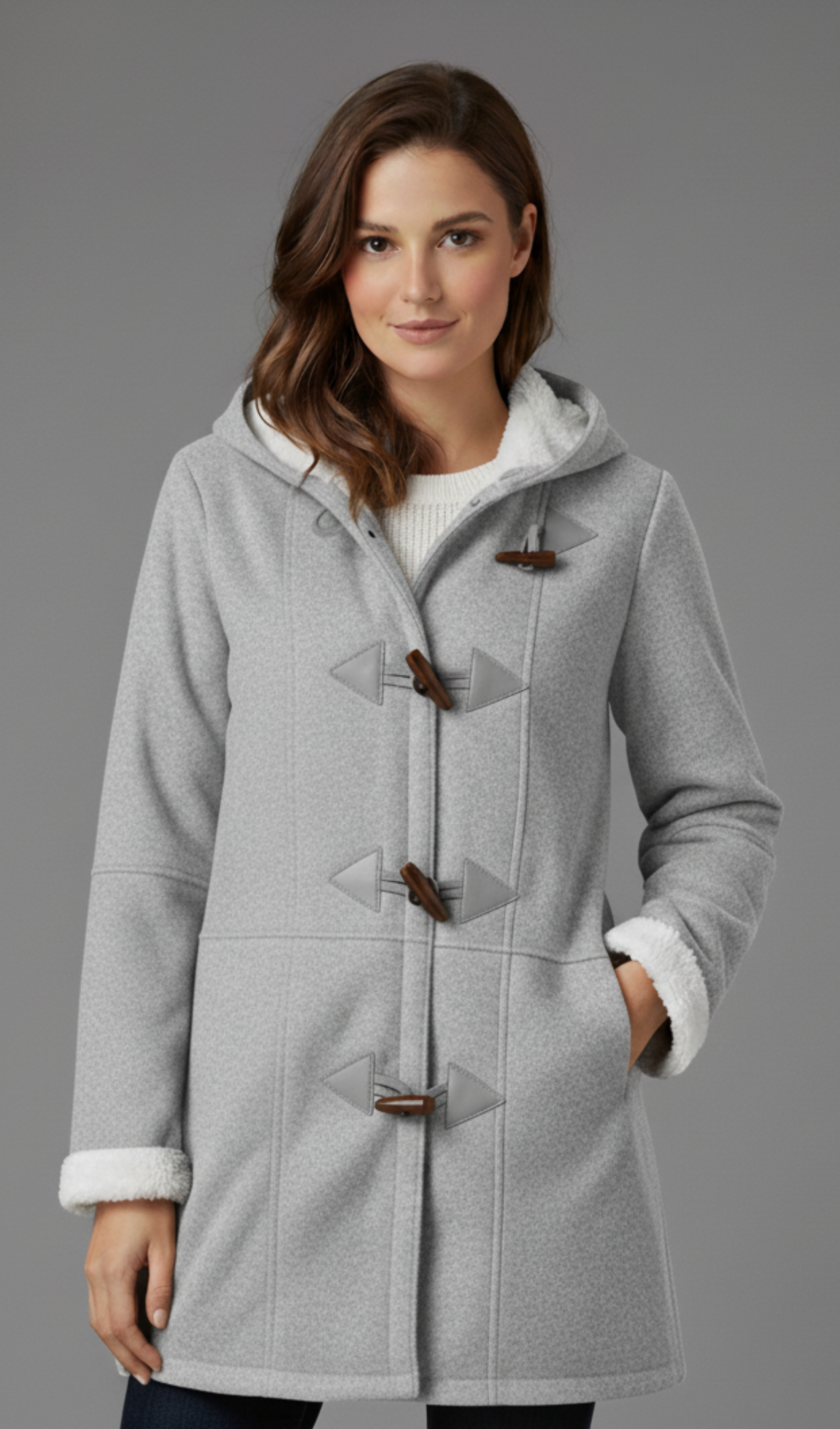 Chic Long Hooded Shearling Coat