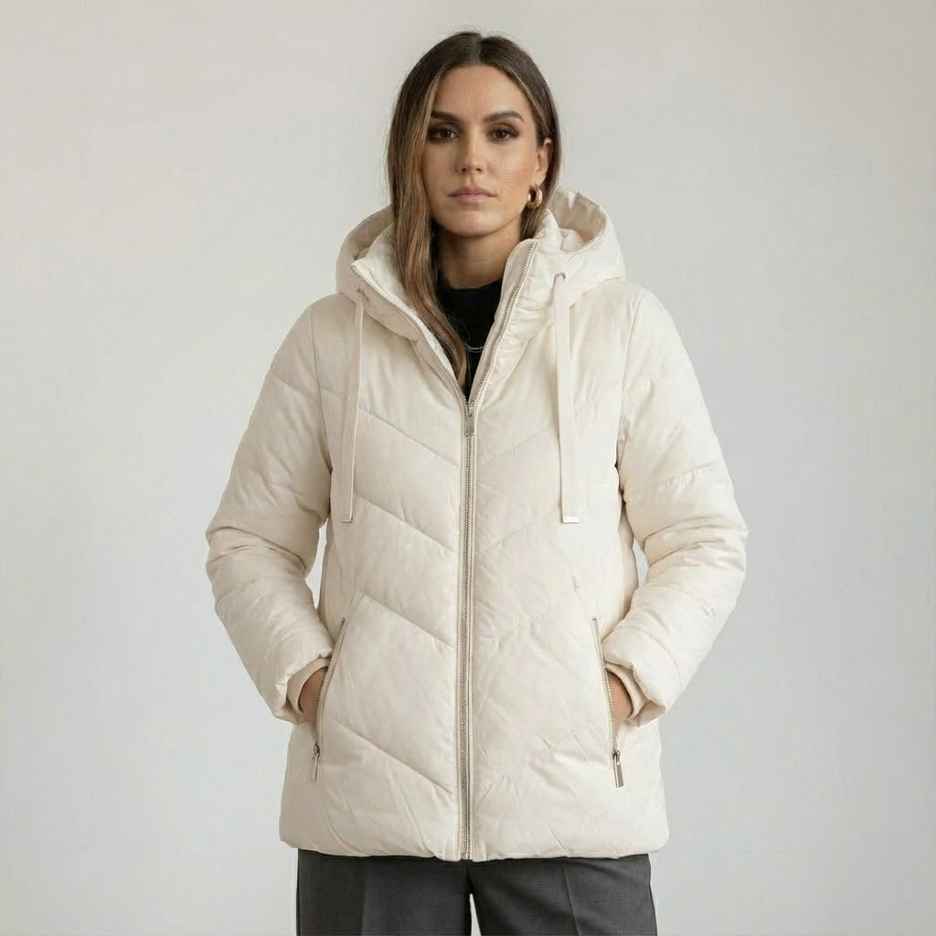 Drawstring Hooded Winter Coat