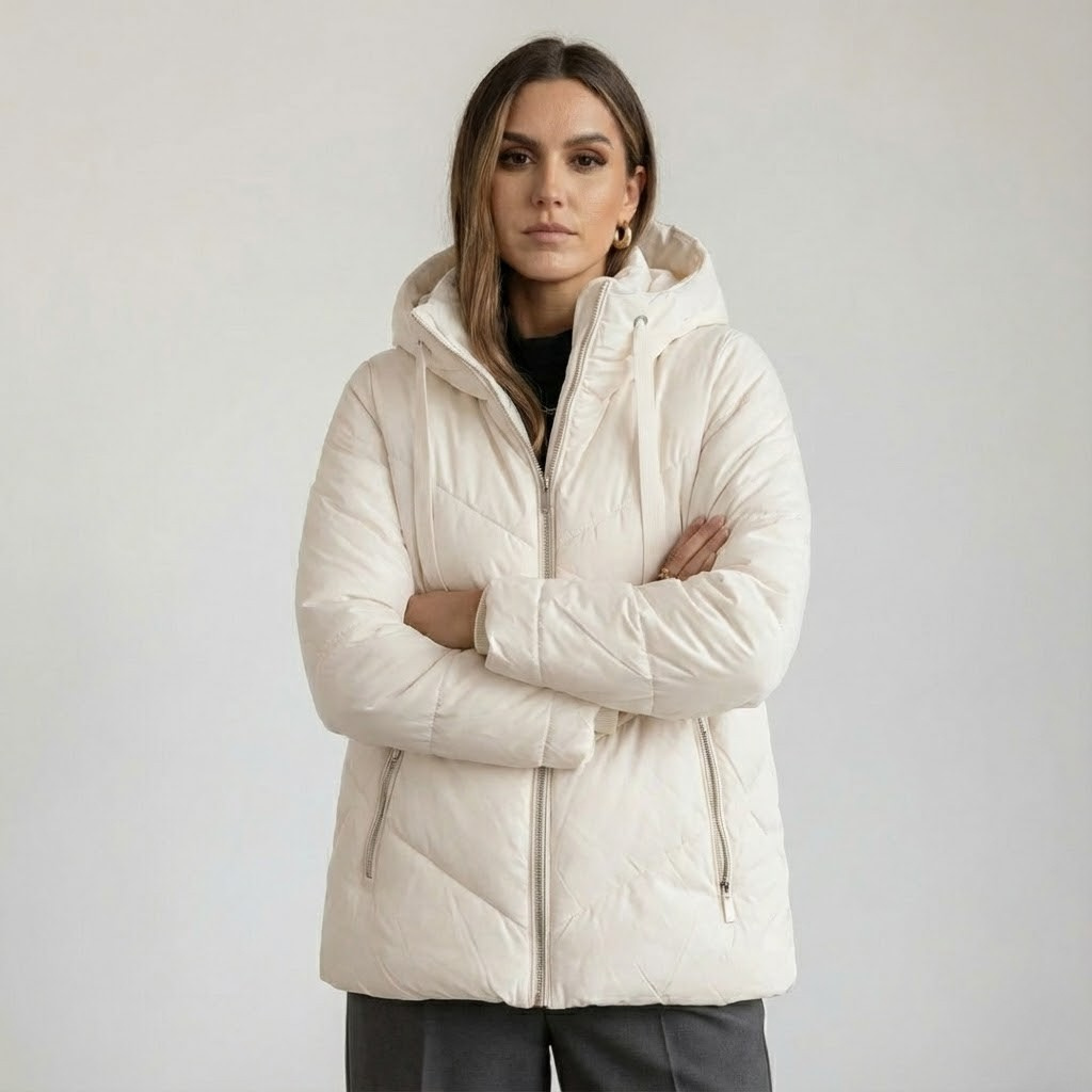 Drawstring Hooded Winter Coat