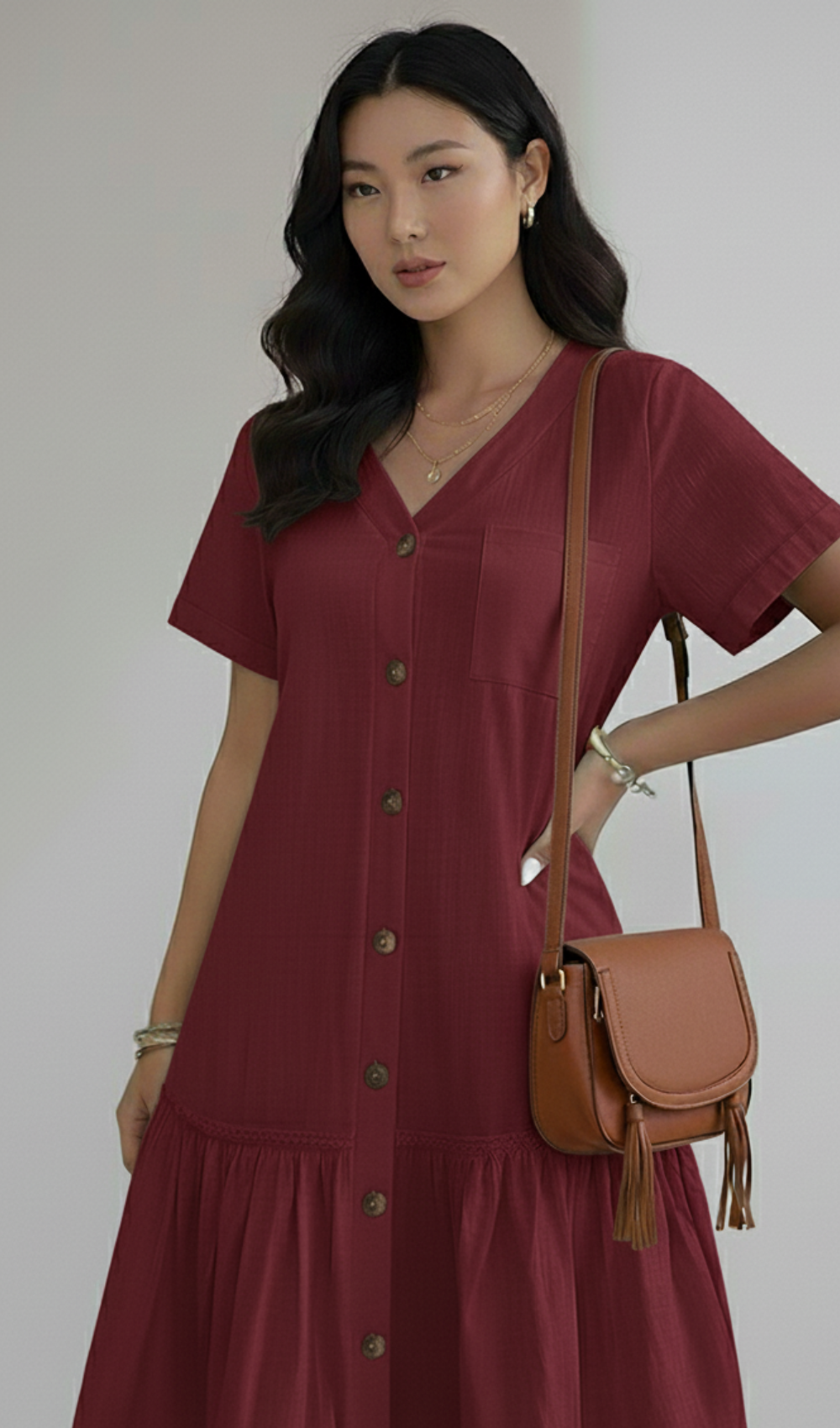 Layered Short Sleeve Dress