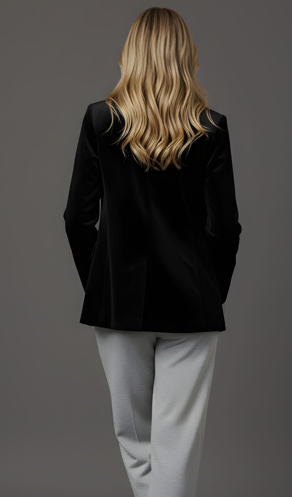 Pocketed Button Up Lapel Collar Blazer