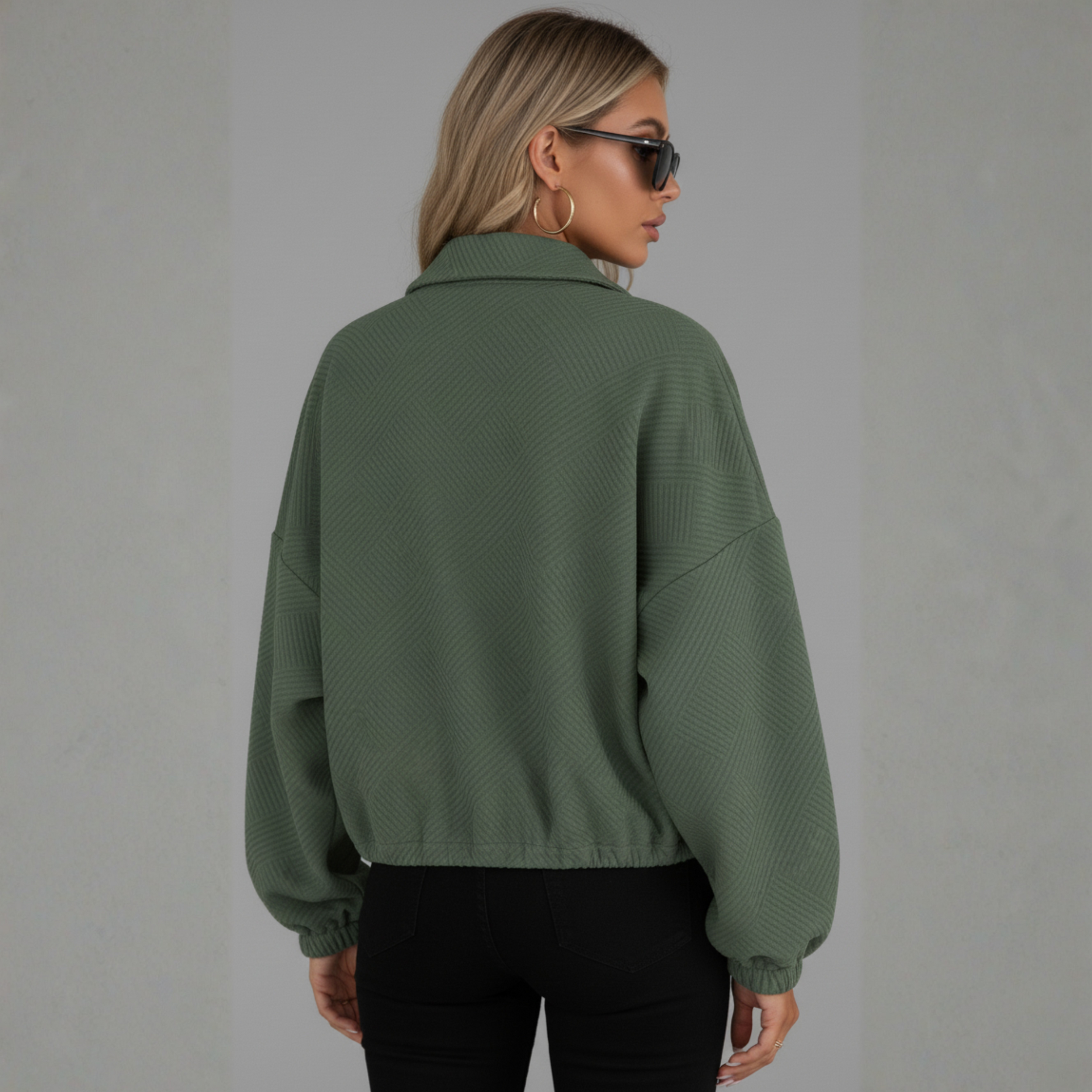 Long-sleeved textured coat