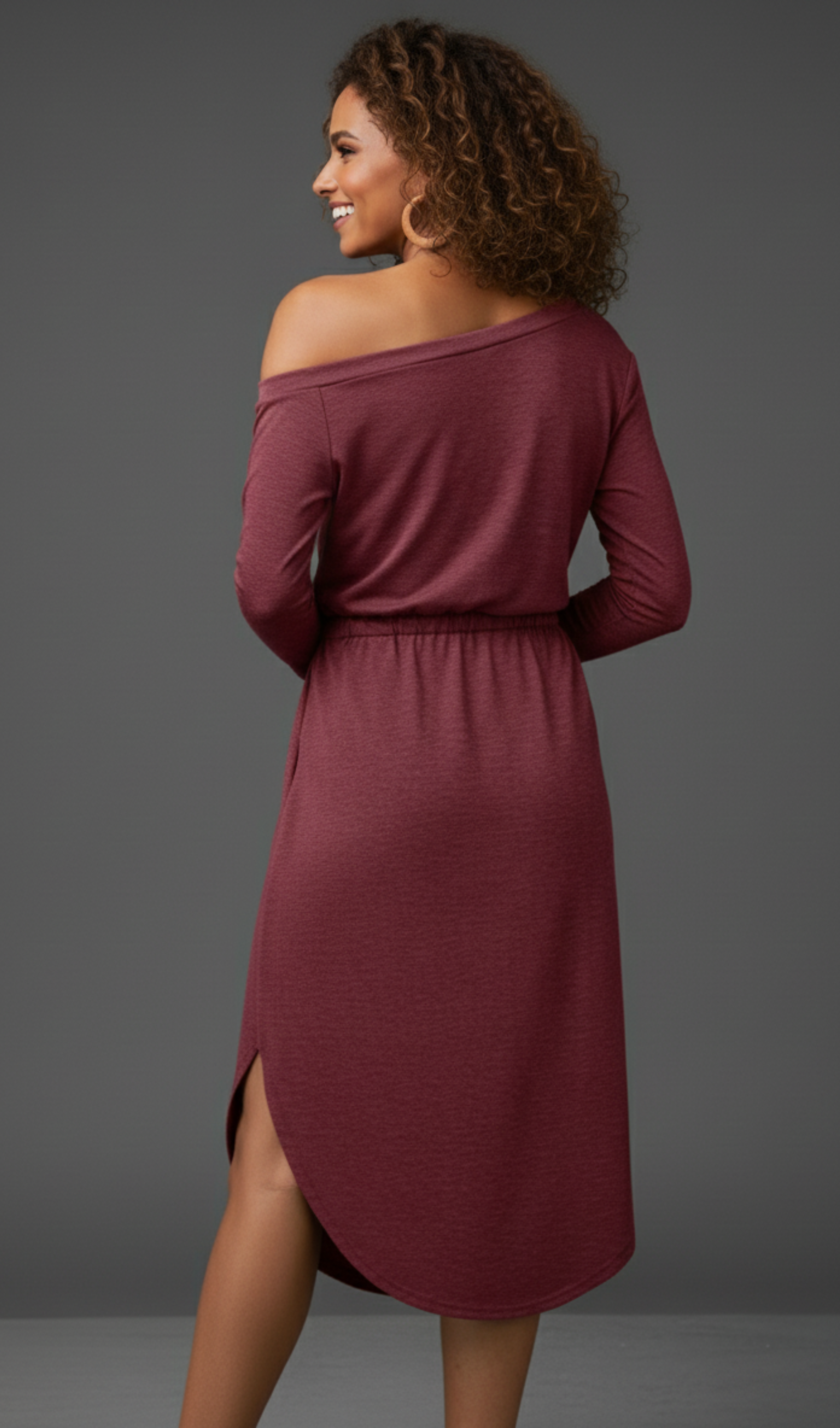 Modern Cinched Midi Dress