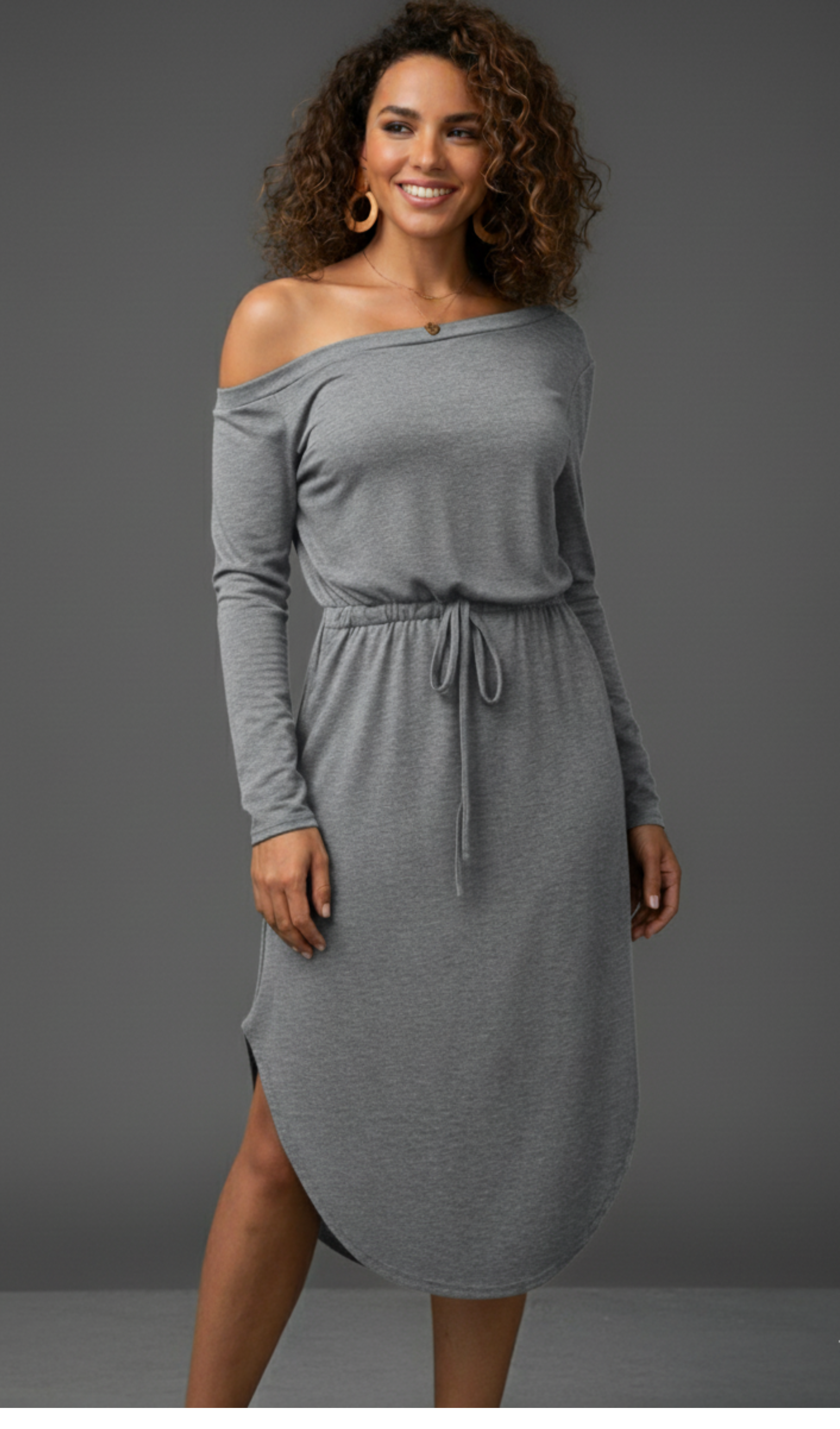 Modern Cinched Midi Dress