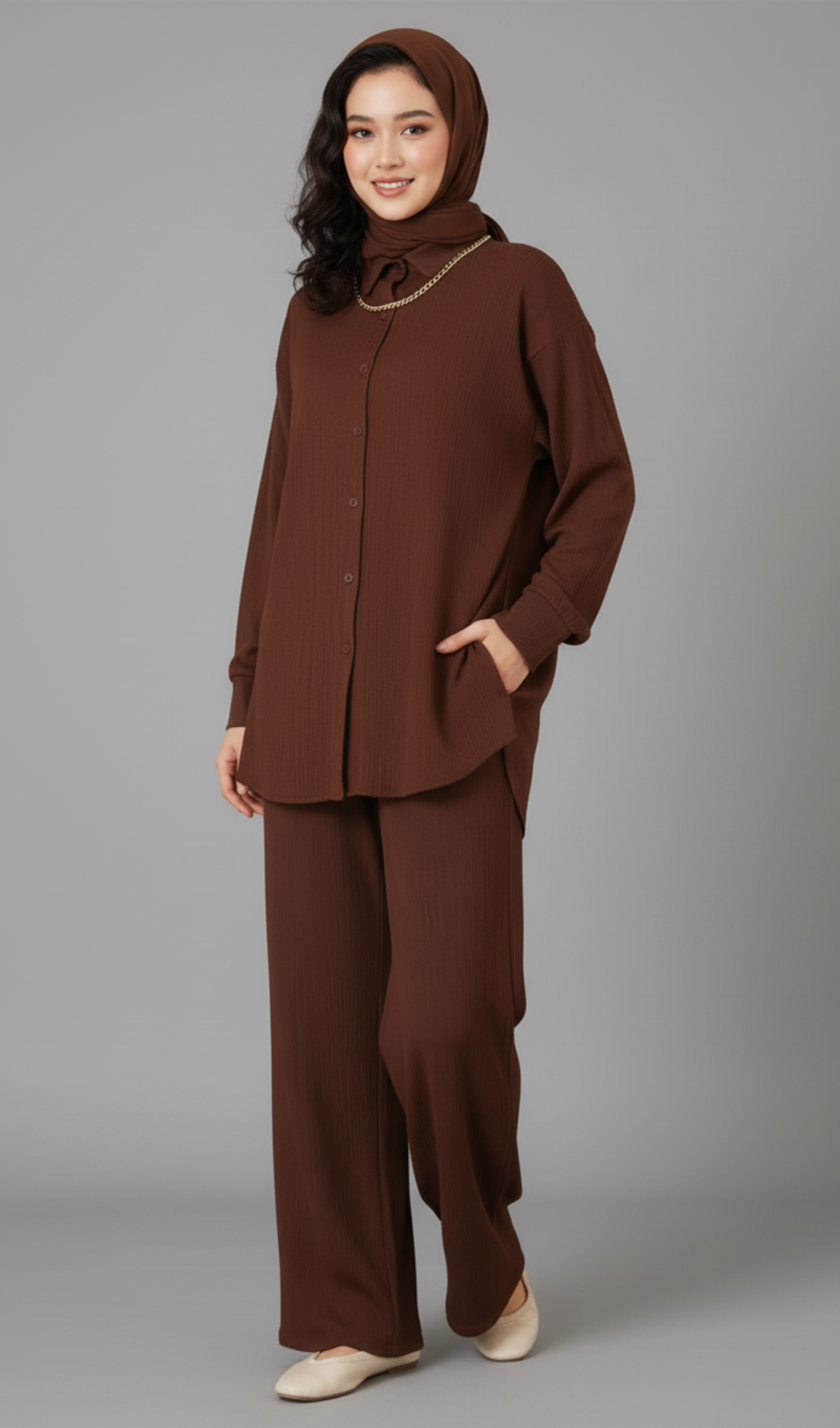 Sophisticated Button-Up Shirt and Pants Set