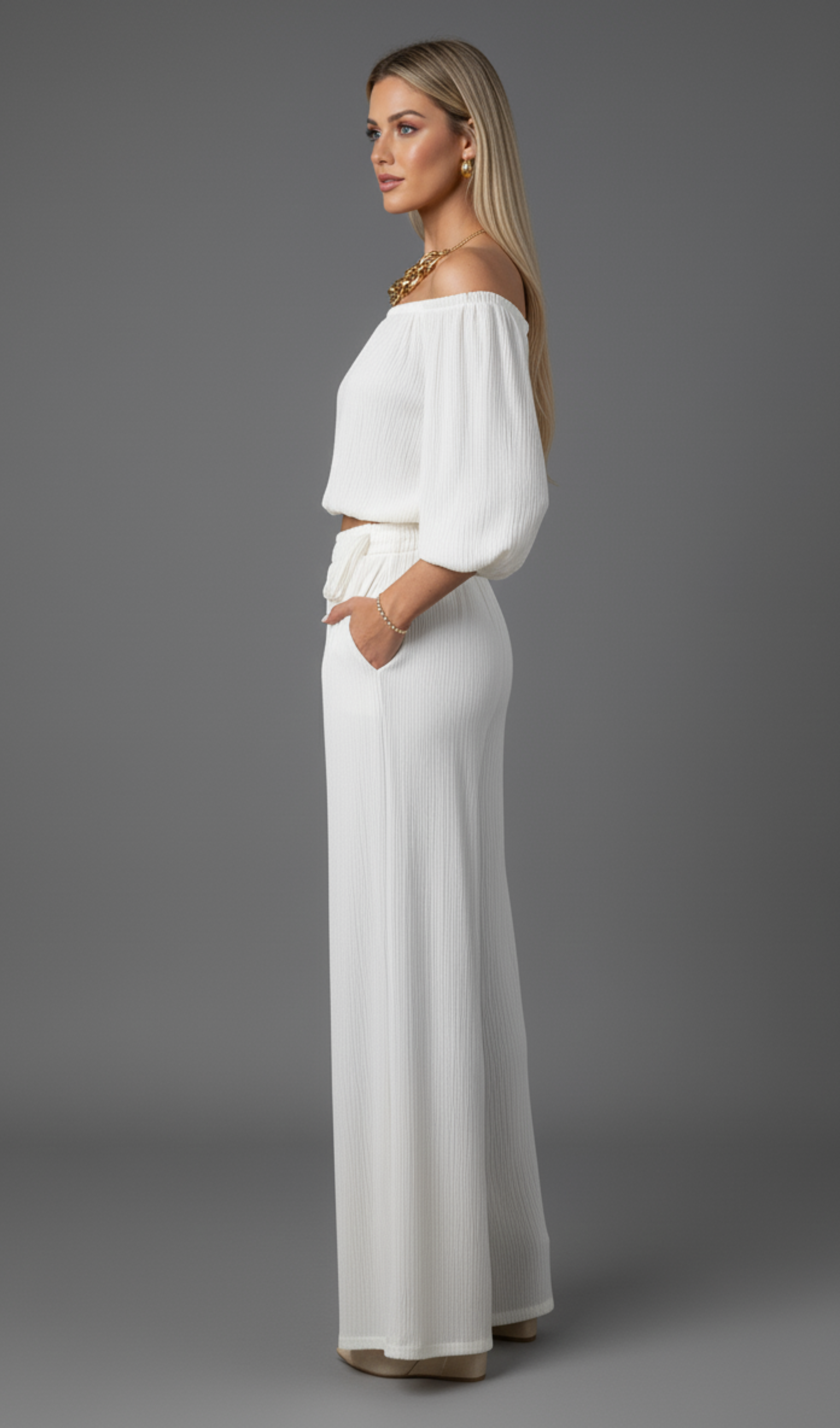 Off-Shoulder Pants Set