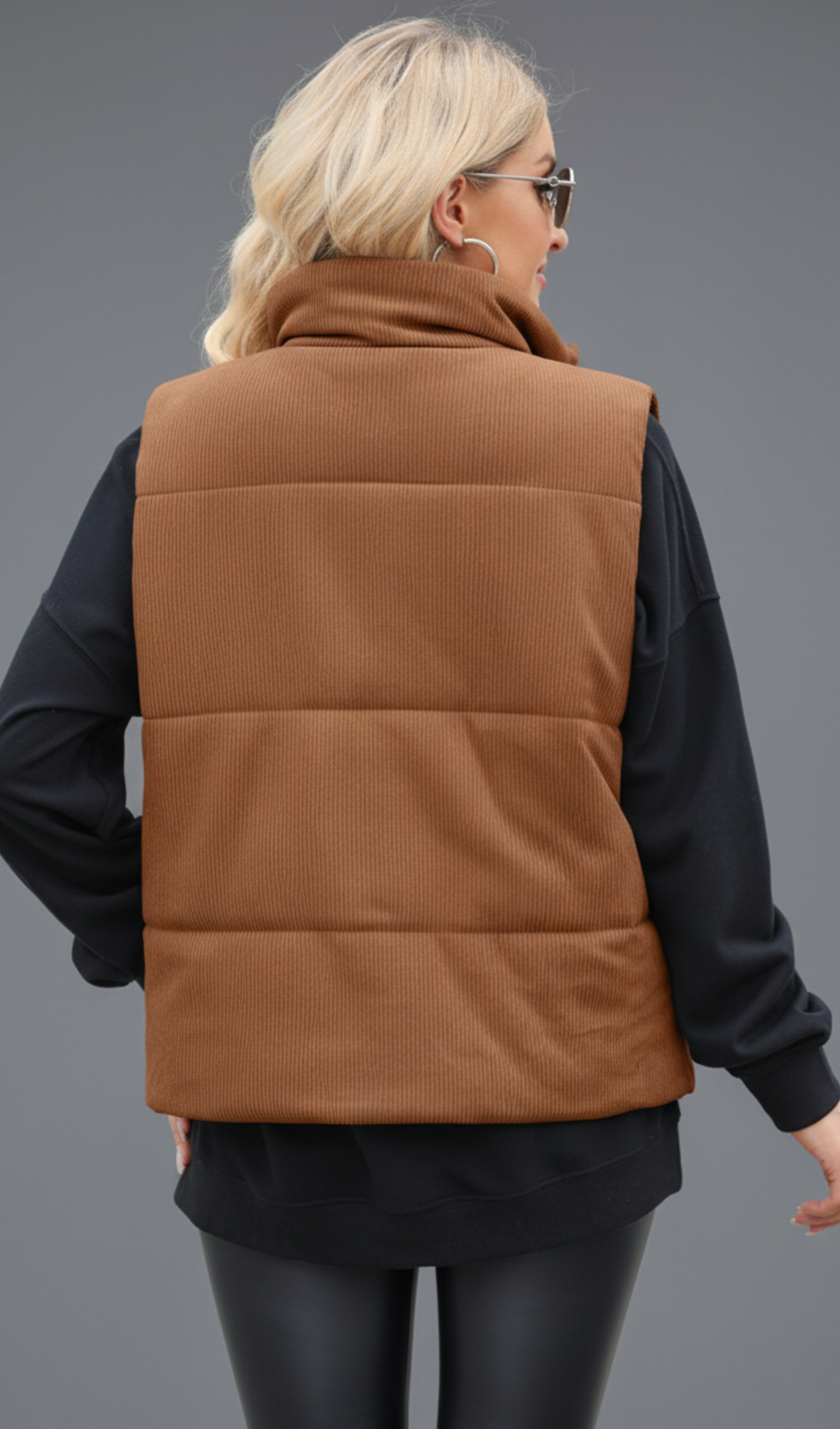 Turtleneck Pocketed Vest