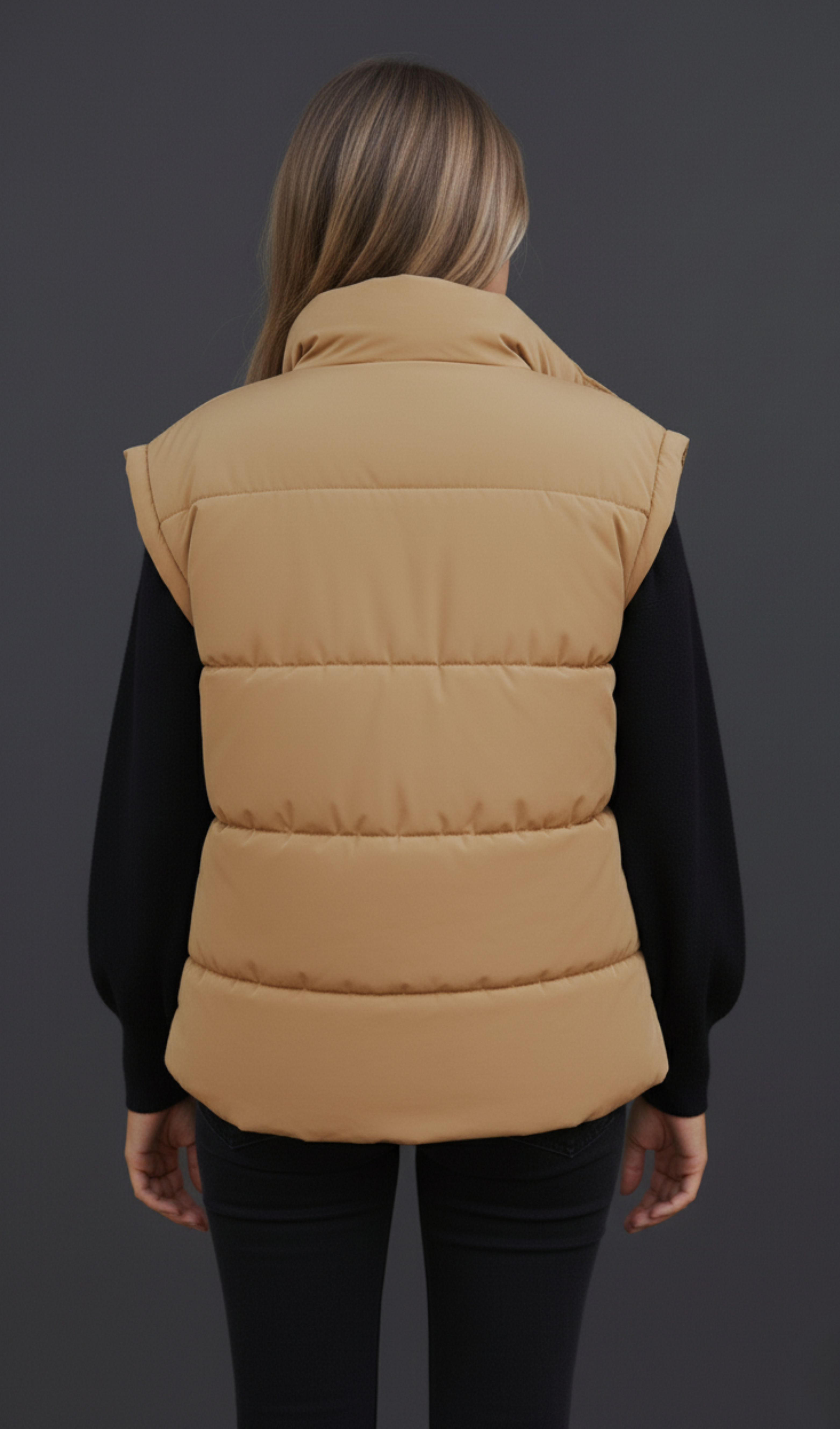 Zip Up Vest Coat with Pockets