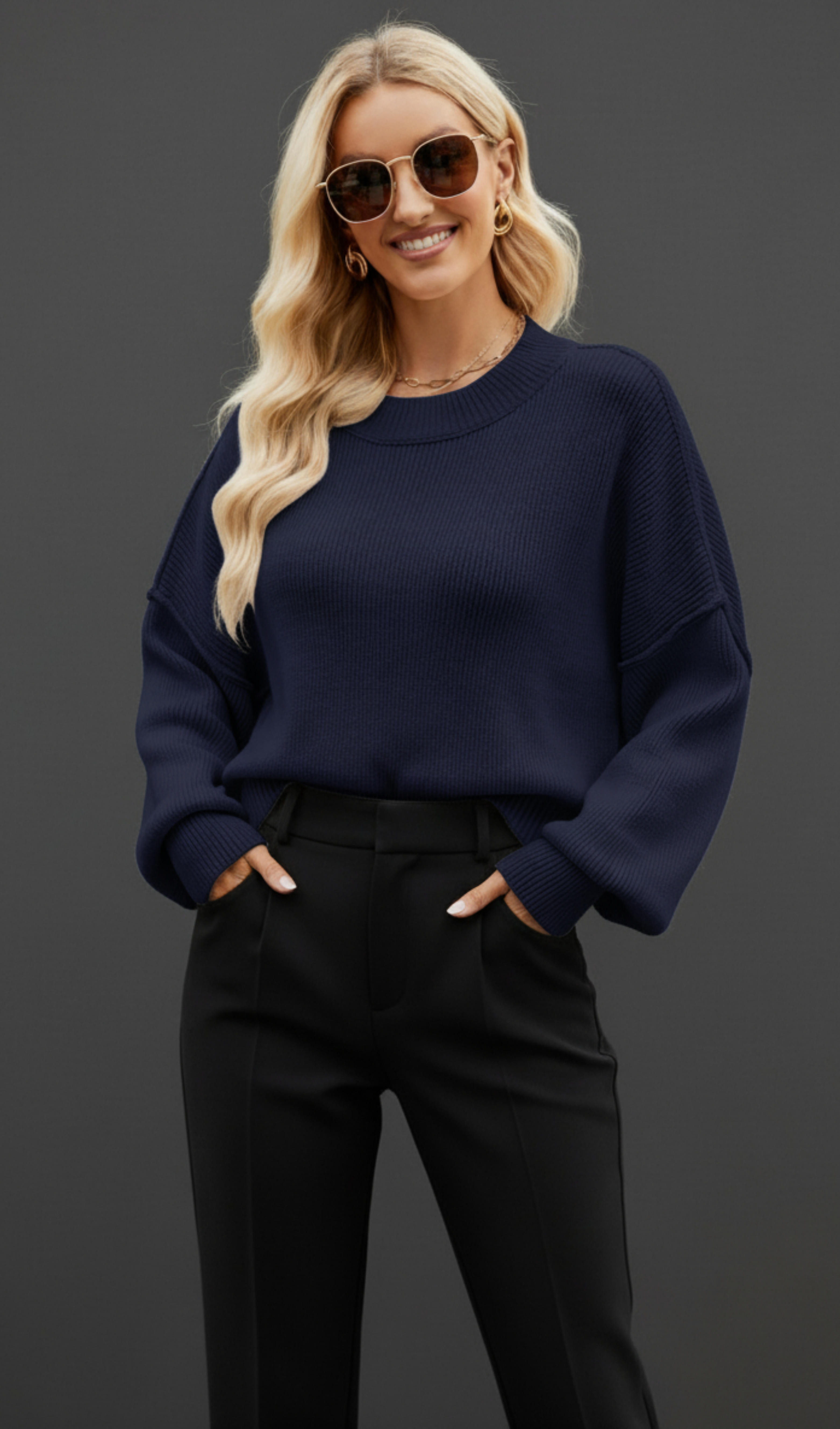 Round Neck Lantern Sweater