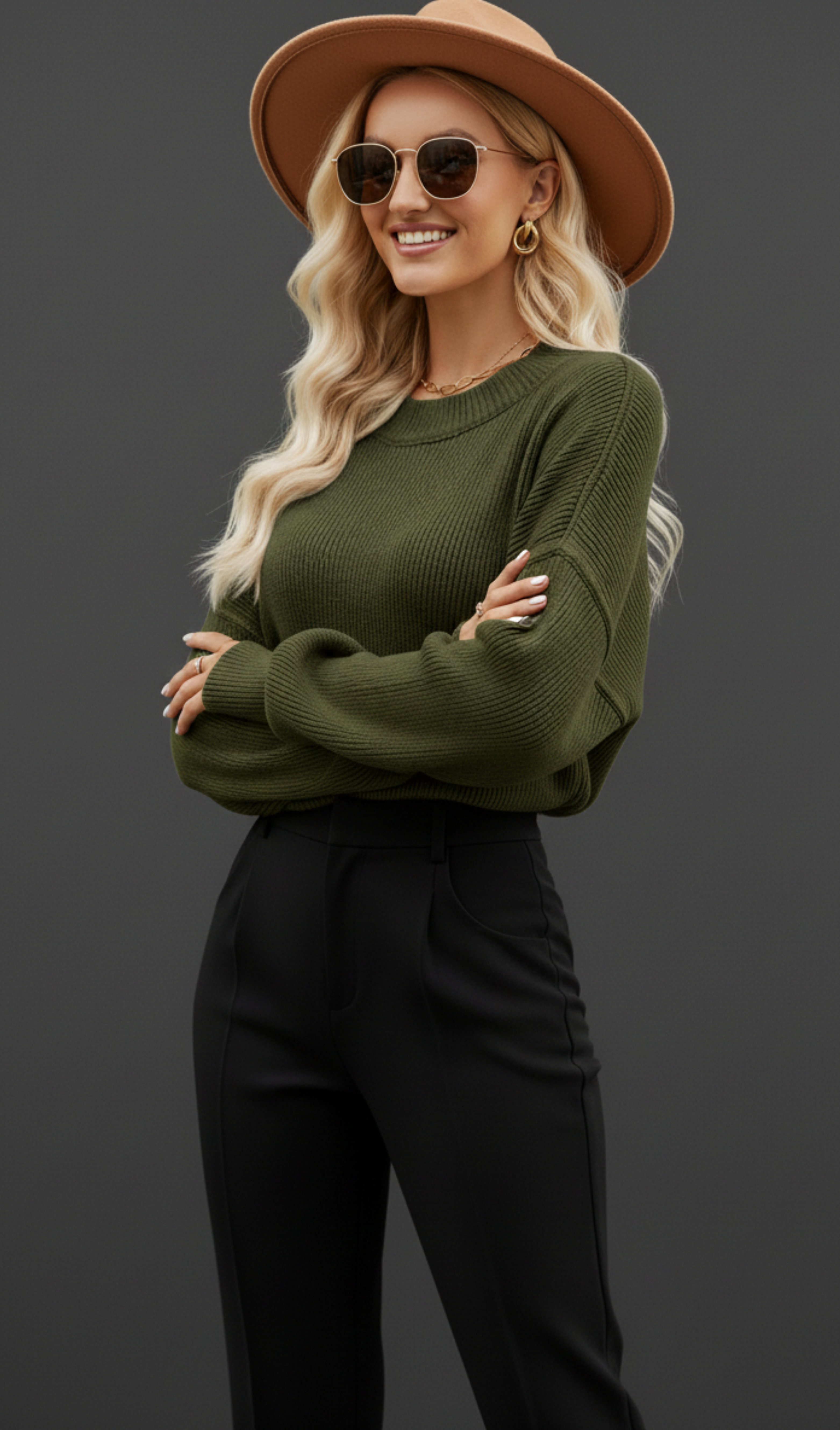 Round Neck Lantern Sweater