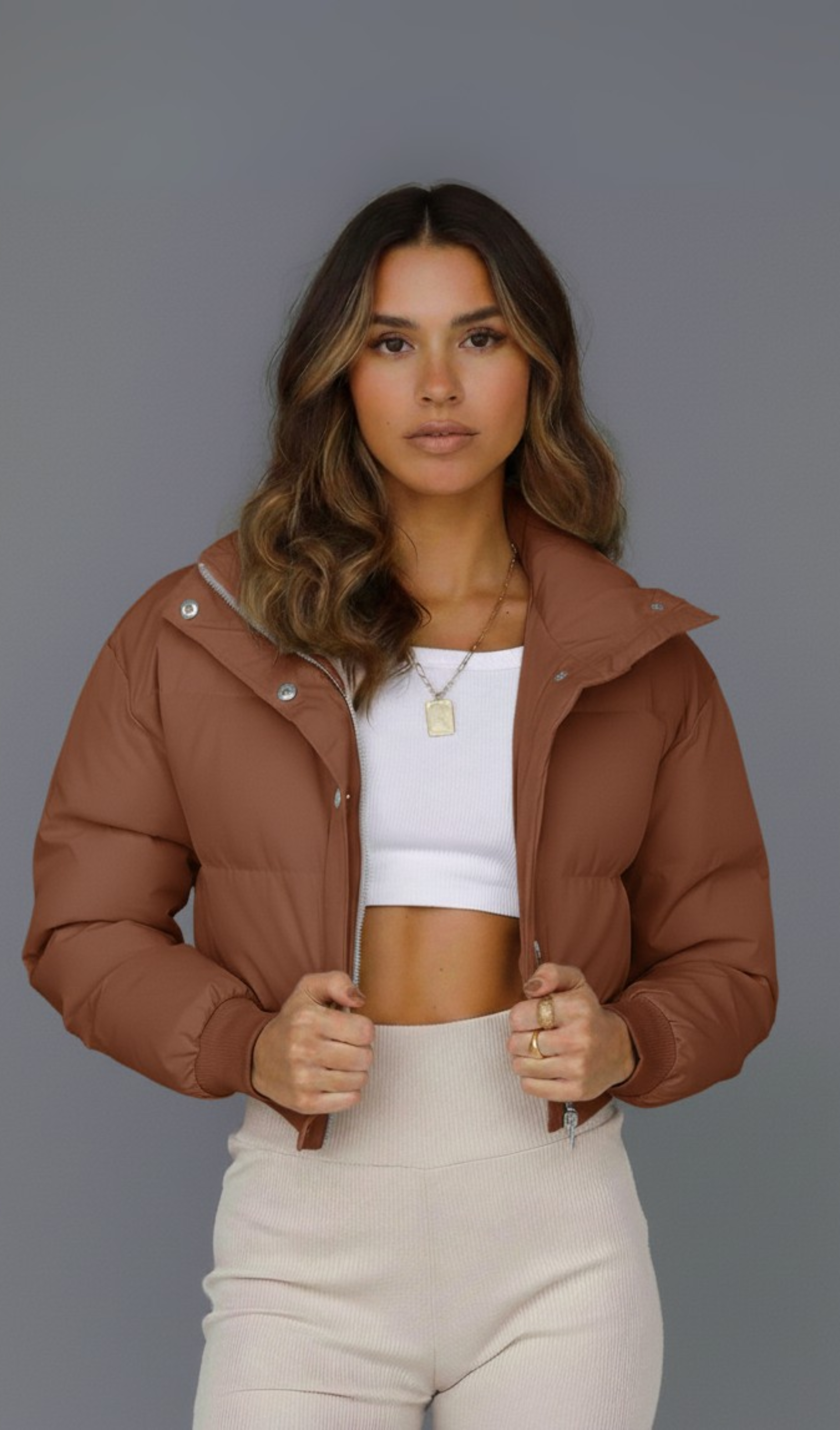 Cropped Puffer Coat