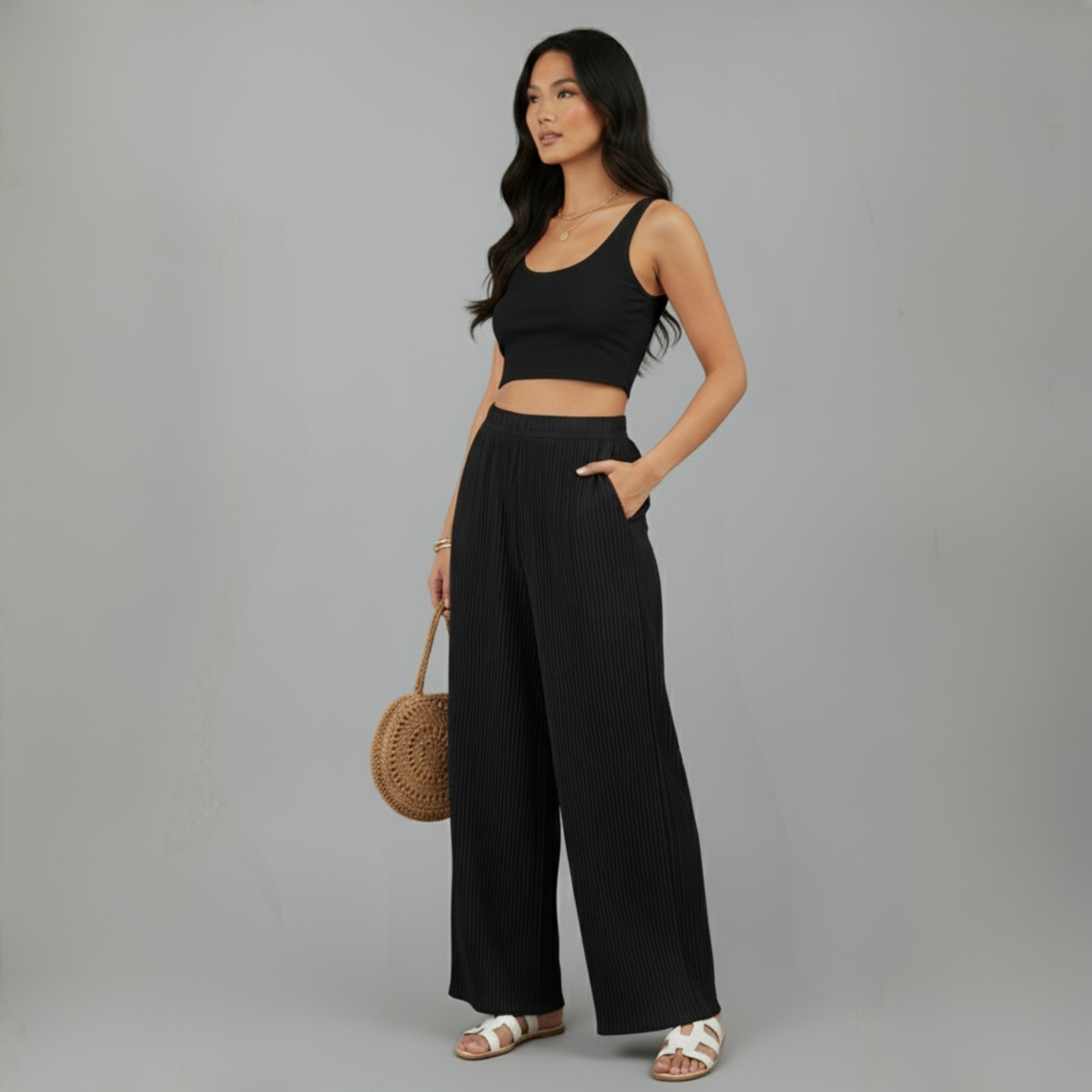 Mesh Wide Leg Pants