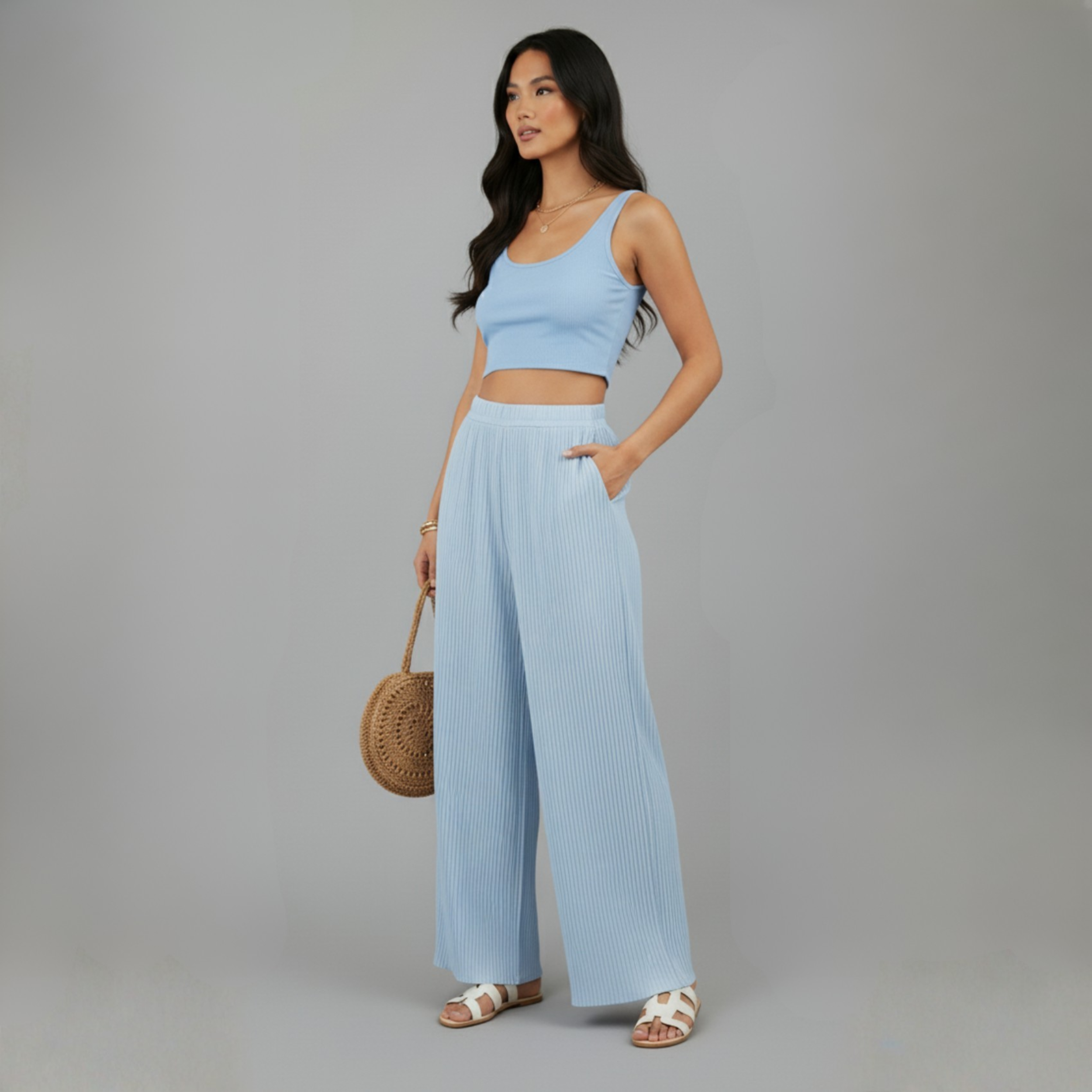 Mesh Wide Leg Pants