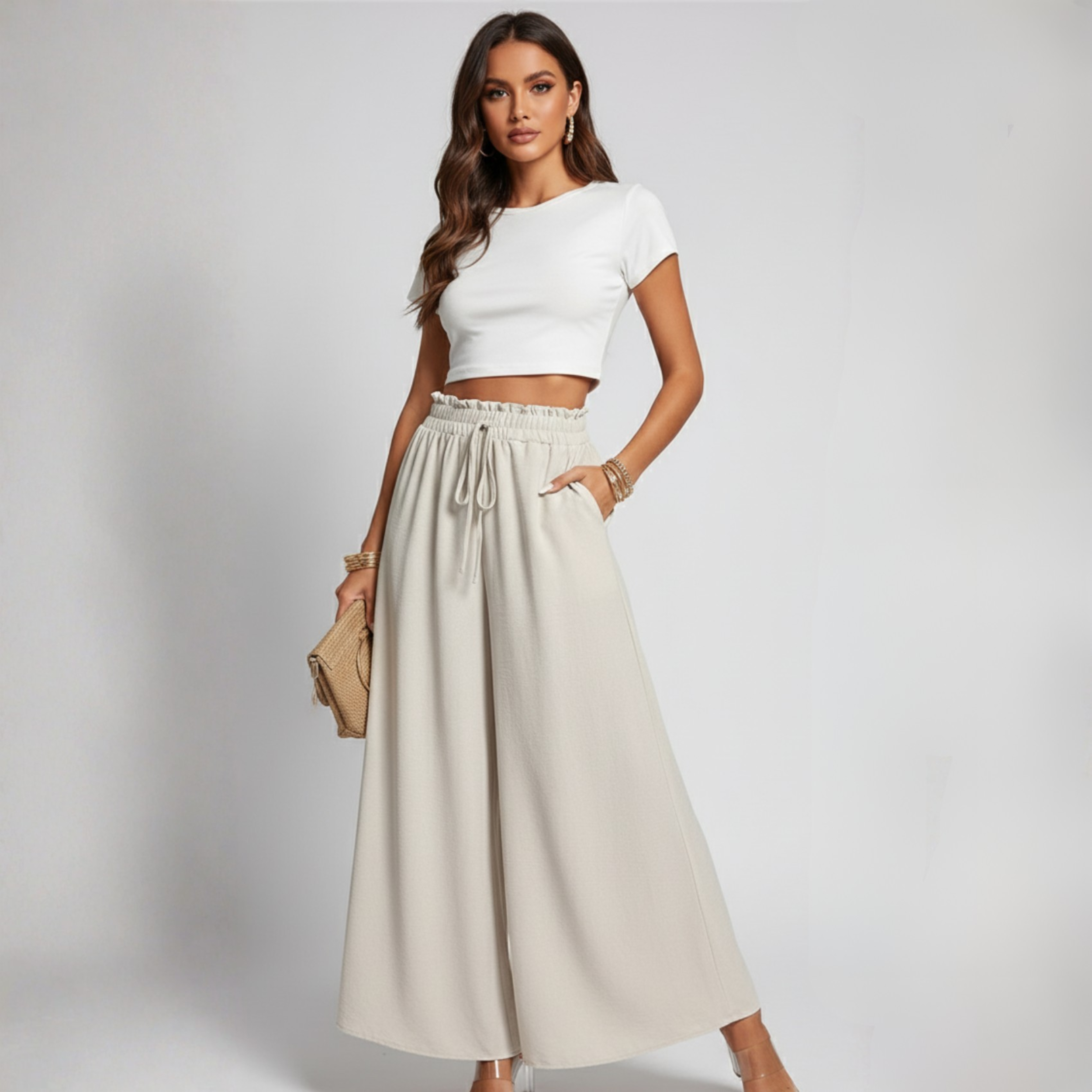 Frill Wide Leg Pants